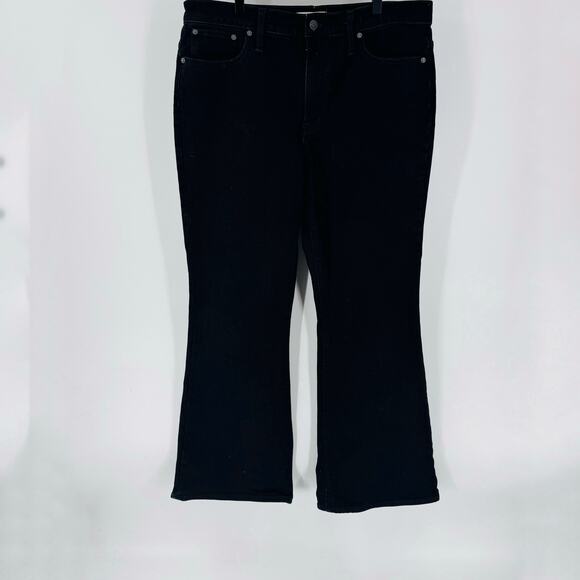 Madewell Size 32 Perfect Vintage Flare Jeans Black High Rise Stretch Denim - Picture 7 of 7